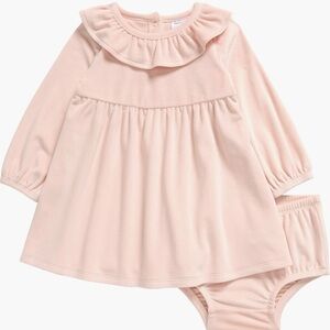 Nordstrom Velour Dress & Bloomers 2-Piece Set, Color Pink Lotus, Size 9M